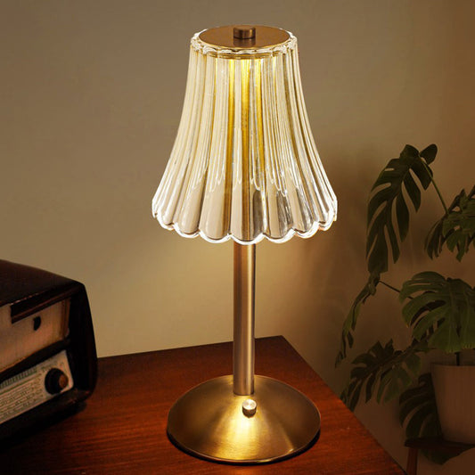 Alise - Lampe de table rechargeable en cristal doré