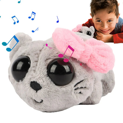 Jouet en peluche hamster triste kawaii avec son - Animal en peluche doux pour enfants, cadeau parfait pour les anniversaires et la Saint-Valentin, décoration câline de 6"