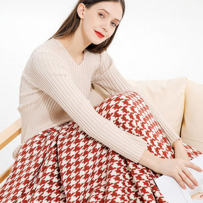 Chic couverture en tricot en chevrons : Noir & Blanc ou Rouge & Blanc