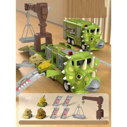 DinoRoar Truck - Voiture d'aventures pliable de dinosaures