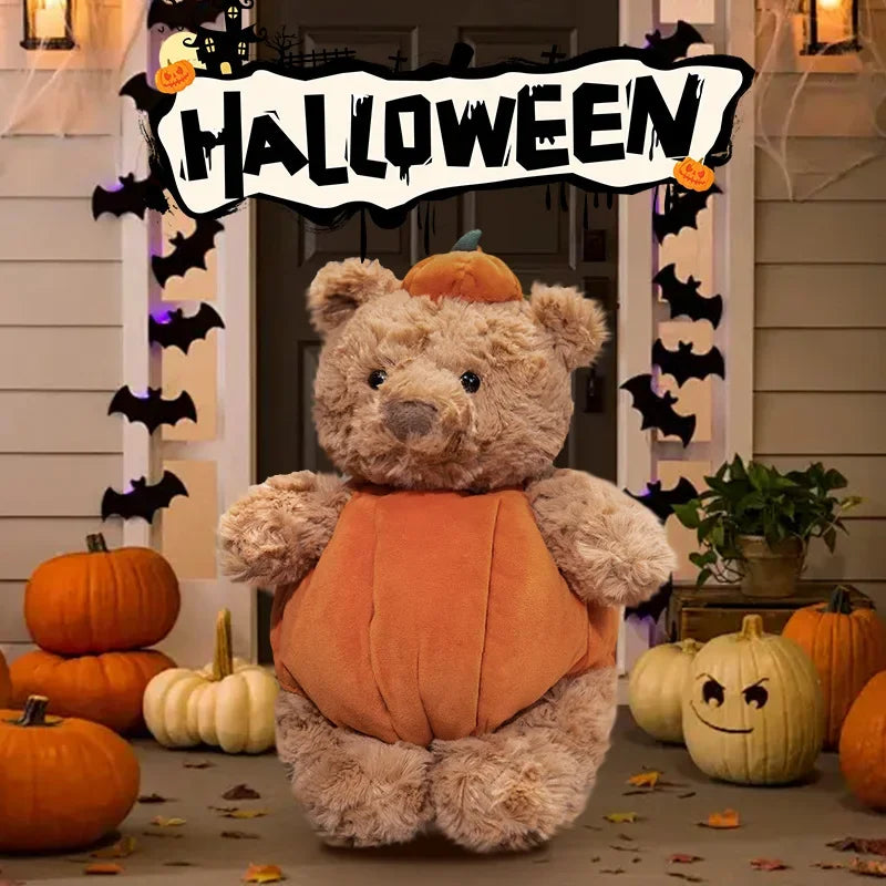 Floroux - Jouet en peluche mignon d'Halloween avec costume de citrouille amovible