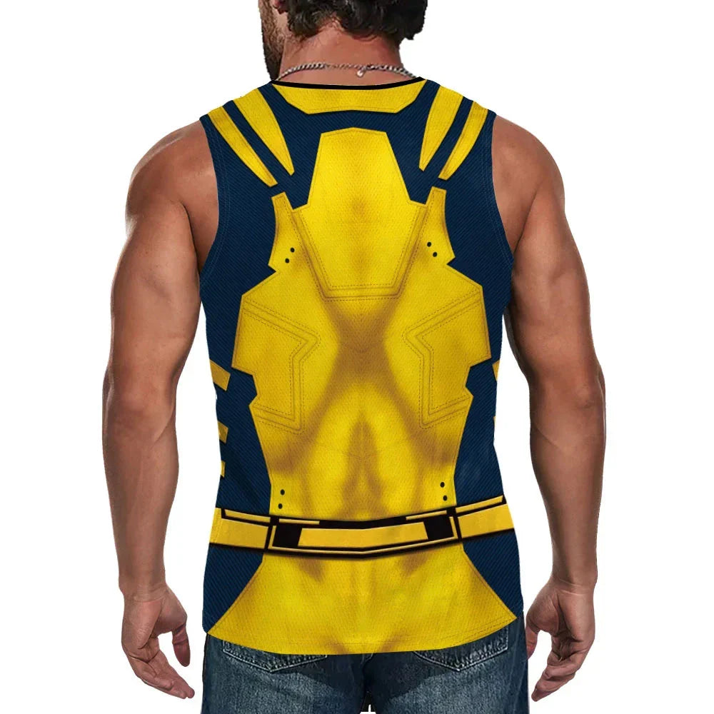 Débardeur de compression inspiré de Deadpool et Wolverine - Gilet d'entraînement pour la musculation Parfait pour le cosplay et les activités de fitness