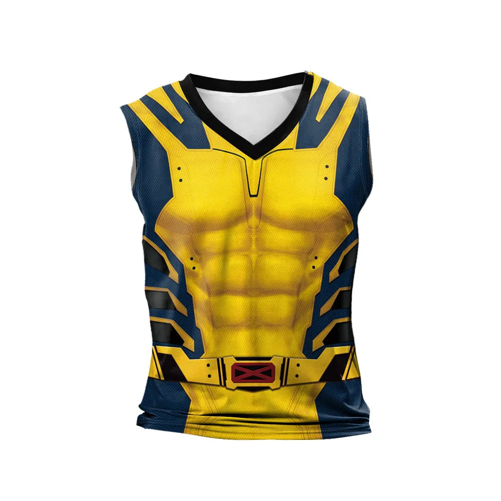 Débardeur de compression inspiré de Deadpool et Wolverine - Gilet d'entraînement pour la musculation Parfait pour le cosplay et les activités de fitness