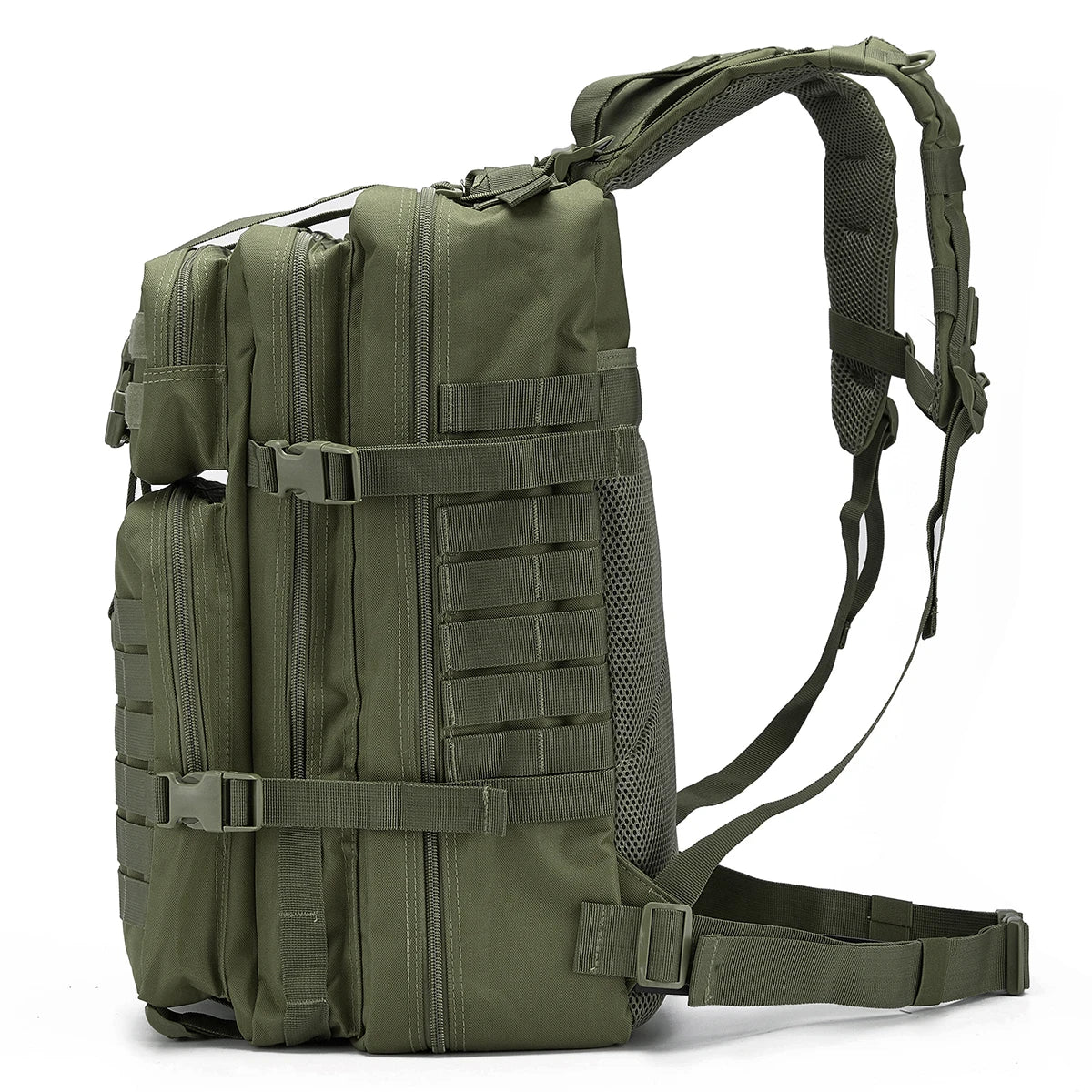 Sac à dos tactique 45L pour hommes/femmes – Daypack MOLLE pour la chasse, la pêche, la randonnée, le trekking et la survie – Sac à dos extérieur grande capacité avec porte-gobelets