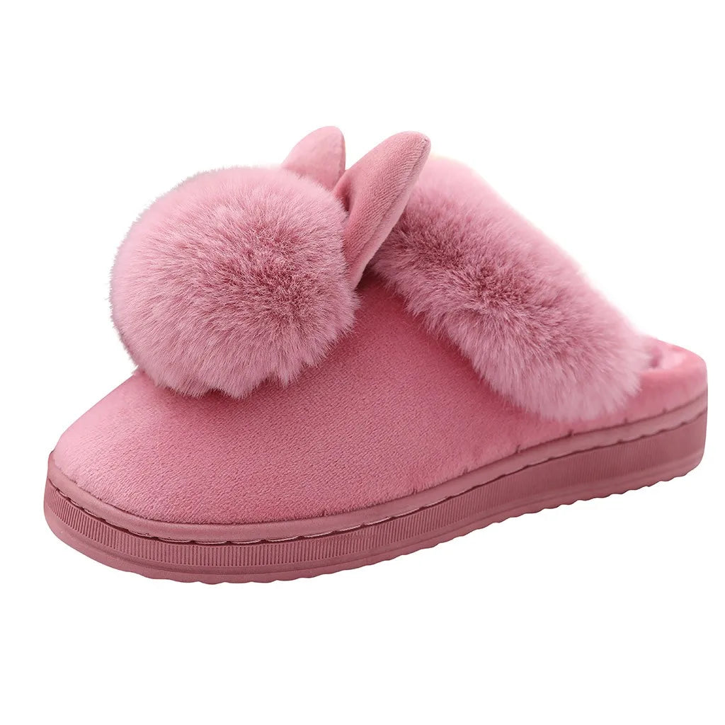 Chaussons en Peluche Bunny - Chaussons en Luxe Peluche avec de Jolis Oreilles de Lapin pour la Maison