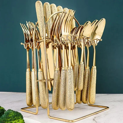 Ensemble de couverts de luxe élégant en acier inoxydable pour chaque repas