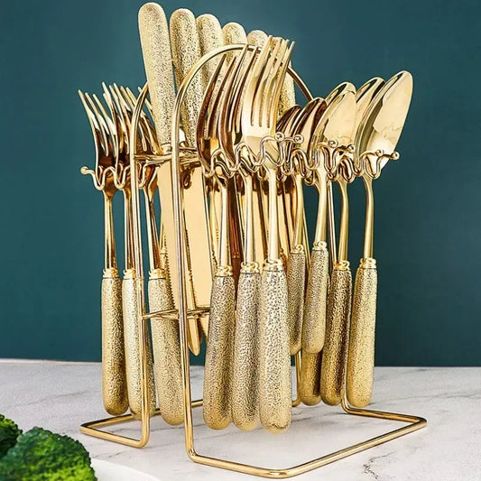 Ensemble de couverts de luxe élégant en acier inoxydable pour chaque repas