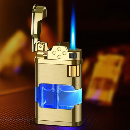 Floroux Gas Lighter | Wind-Resistant Blue Flame Design | Rechargeable | Stylish Accessory