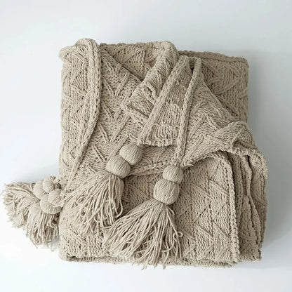 Floroux fleece blanket in chenille | Knitted design | For bed and couch | Soft and comfortable