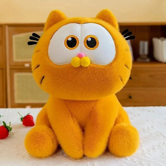 Kawaii Garfield Peluche - Doux Chat Dessin Animé Poupée Remplie, Cadeau Parfait pour Enfants et Amateurs d'Anime, Décoration de Maison Adorable