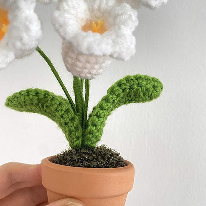 Décor de pot de fleurs au crochet fait main