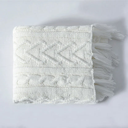 ChaleurCâline - Couverture Tricotée en Chenille Douce pour Lit et Canapé