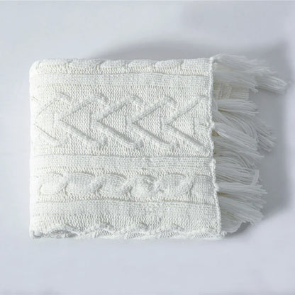 Floroux fleece blanket in chenille | Knitted design | For bed and couch | Soft and comfortable