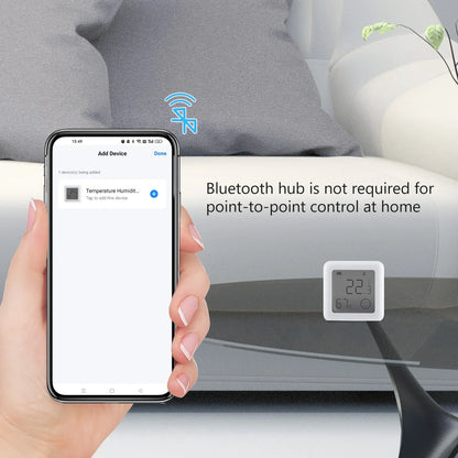 Capteur d'humidité et de température LCD compact Tuya Smart - Hygromètre WiFi Bluetooth contrôle via les applications SmartLife Google Alexa
