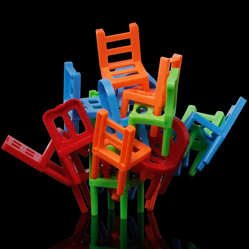 Chaises d'équilibre éducatives Jeu pour enfants - Ensemble de jouets coloré de 18 pièces, plastique ABS écologique, activité d'apprentissage amusante