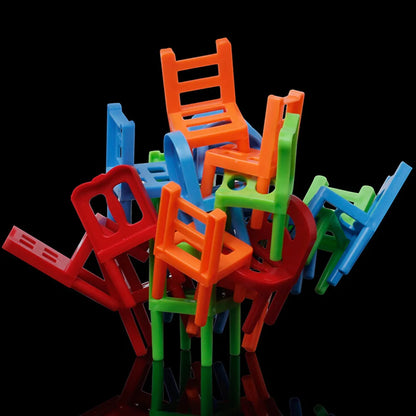 Chaises d'équilibre éducatives Jeu pour enfants - Ensemble de jouets coloré de 18 pièces, plastique ABS écologique, activité d'apprentissage amusante