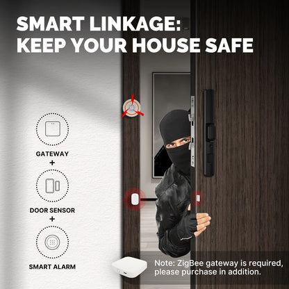 Tuya ZigBee Capteur Intelligent de Fenêtre Porte Barrière - Surveillance de Sécurité WiFi via les Applications SmartLife Google Alexa