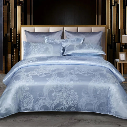 Chic Satin Jacquard Housse de Couette pour Chambre à Coucher Luxe
