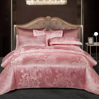 Chic Satin Jacquard Housse de Couette pour Chambre à Coucher Luxe