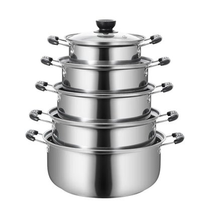 Floroux | set de 5 casseroles en acier inoxydable