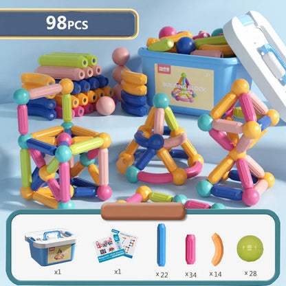Set de blocs de construction magnétiques pour enfants - Jouet éducatif Montessori pour tout-petits, cadeau de construction créatif magnétique