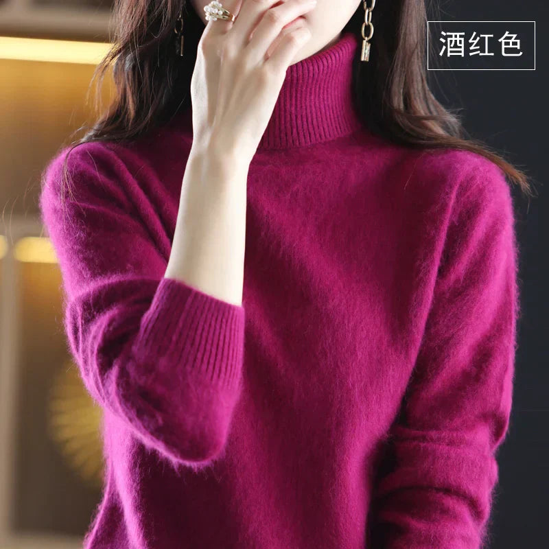 Floroux col montant en 100 % cachemire - Élégance intemporelle et douceur