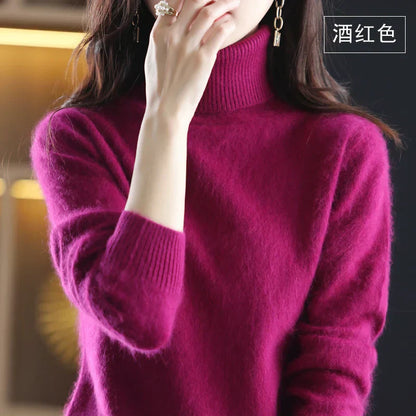 Floroux col montant en 100 % cachemire - Élégance intemporelle et douceur