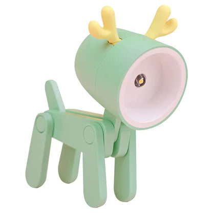 Floroux Cute LED Night Light | Mini Pet Design | Dog, Deer & Dinosaur | Foldable Table Lamp for Children's Room