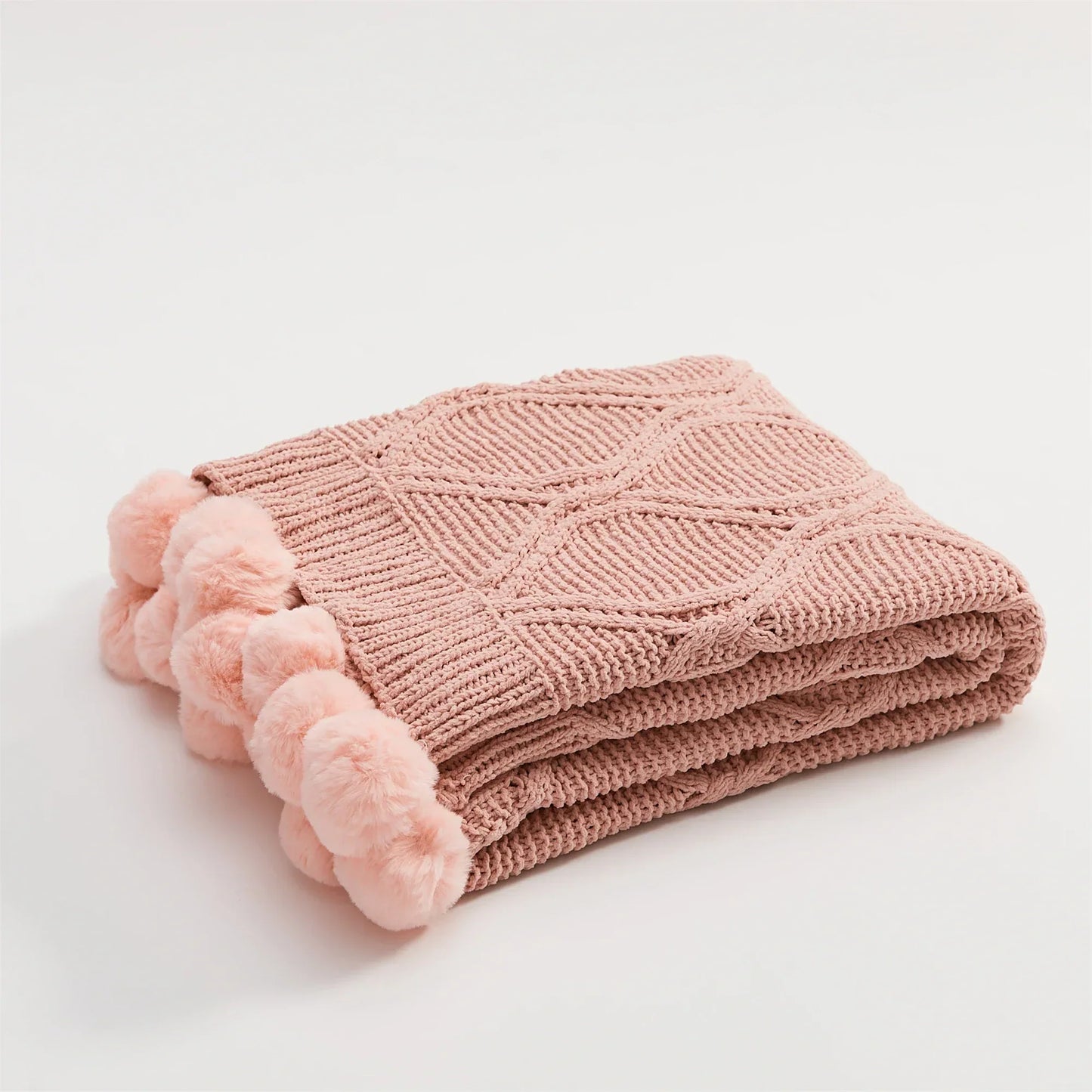 Floroux fleece blanket in chenille | Knitted design | For bed and couch | Soft and comfortable