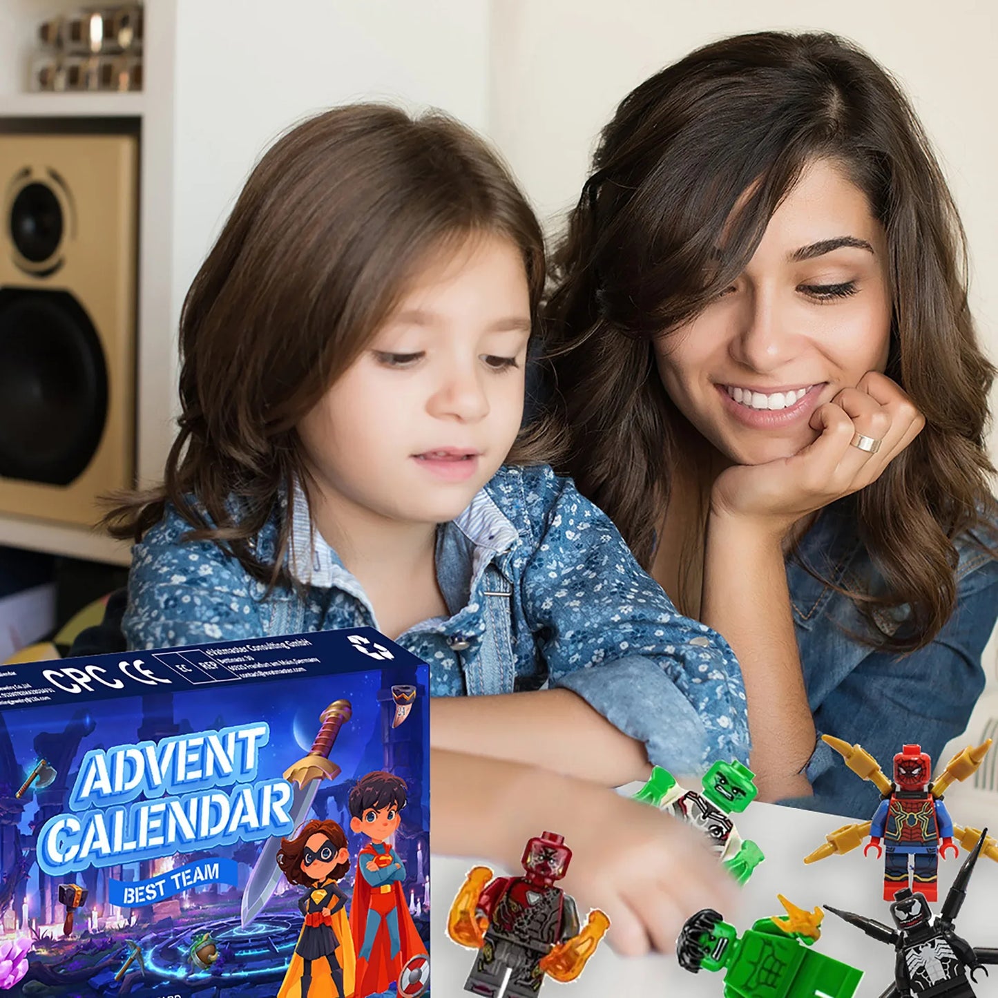 Calendrier de l'Avent de Noël 2024 pour enfants - 24 miniatures surprises des fêtes, cadeau de compte à rebours amusant