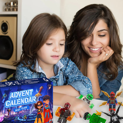 Calendrier de l'Avent de Noël 2024 pour enfants - 24 miniatures surprises des fêtes, cadeau de compte à rebours amusant