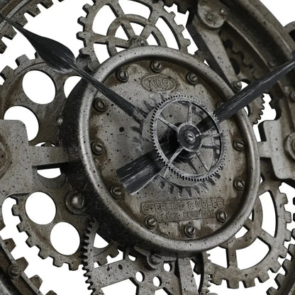 RusticGear – Horloge murale en métal avec chiffres arabes
