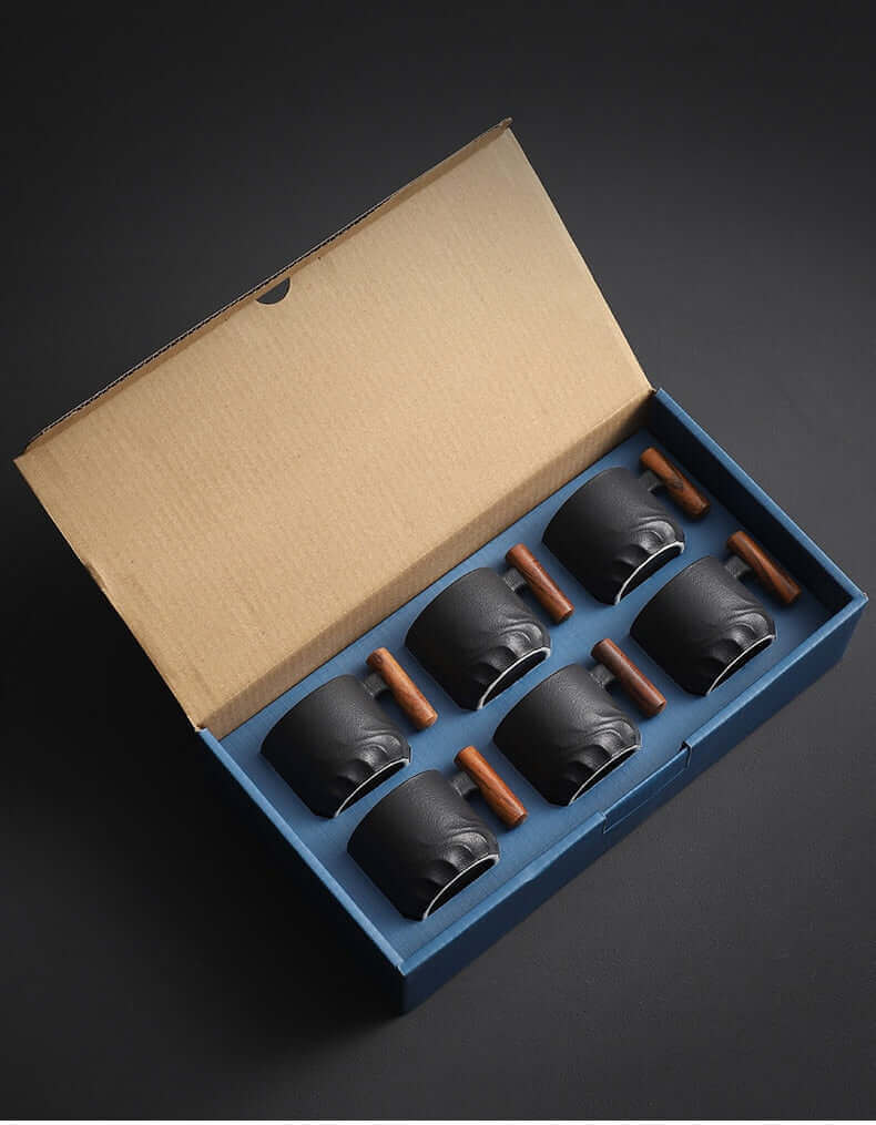 Ensemble de tasses en céramique inspirées du Japon rétro