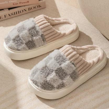 Dreamy Feet Chaussons - Pantoufles en Coton Carreaux Tendance pour un Confort Optimal
