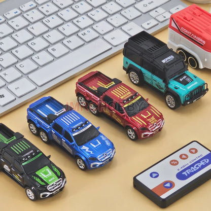 Voiture RC en alliage avec remorque - Véhicule miniature télécommandé 2,4 GHz pour enfants et adultes