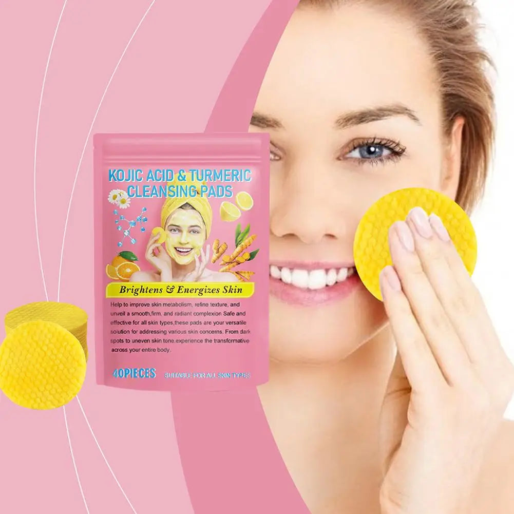 Éponges Exfoliantes Nettoyantes au Curcuma et à l'Acide Kojique - Pack de 40 pour un Soin de la Peau Radieux