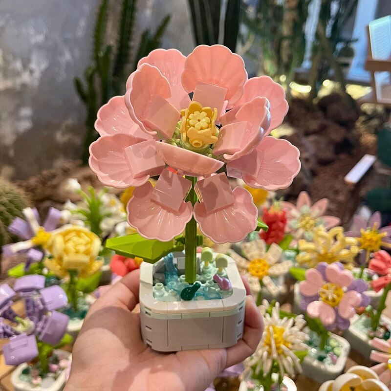 Fleur Pot Bloc de Construction Décor