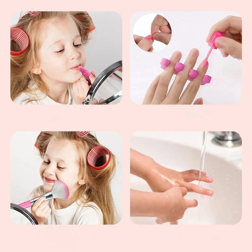 Set de maquillage de princesse pour enfants - Kit cosmétique sûr et non toxique avec rouge à lèvres et ombre à paupières