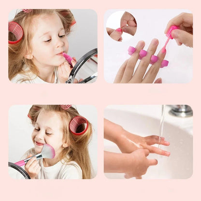 Set de maquillage de princesse pour enfants - Kit cosmétique sûr et non toxique avec rouge à lèvres et ombre à paupières