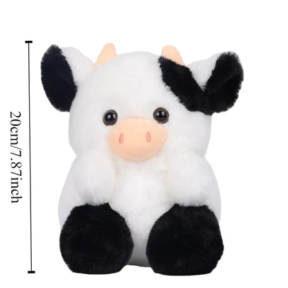Floroux - Vache en peluche câline avec des yeux scintillants