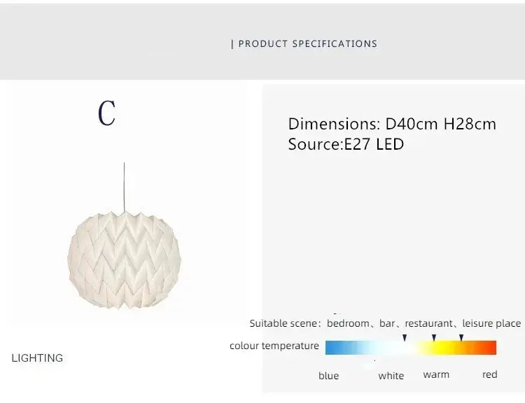 Élégante lanterne en papier inspirée par l'origami