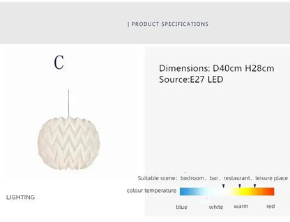 Élégante lanterne en papier inspirée par l'origami