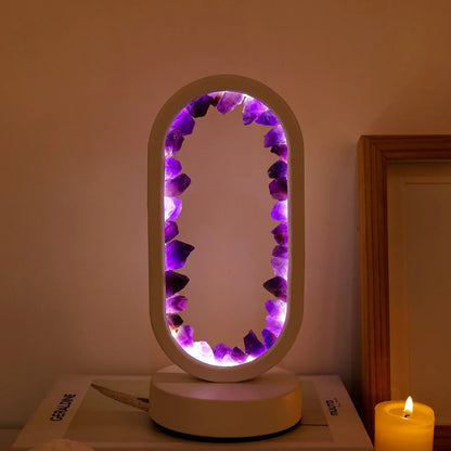 AuraViolette – Éclairage en Cristal Naturel pour Ambiance Relaxante