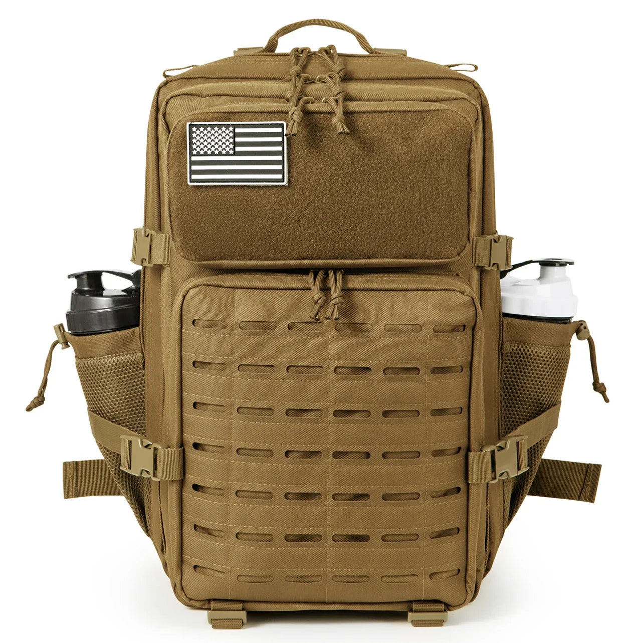 Sac à dos tactique 45L pour hommes/femmes – Daypack MOLLE pour la chasse, la pêche, la randonnée, le trekking et la survie – Sac à dos extérieur grande capacité avec porte-gobelets
