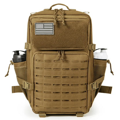 Sac à dos tactique 45L pour hommes/femmes – Daypack MOLLE pour la chasse, la pêche, la randonnée, le trekking et la survie – Sac à dos extérieur grande capacité avec porte-gobelets