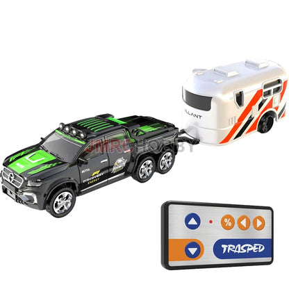 Voiture RC en alliage avec remorque - Véhicule miniature télécommandé 2,4 GHz pour enfants et adultes