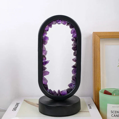 LAMPE de table MONDO, améthyste naturelle