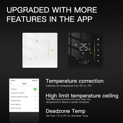 Thermostat Intelligent Zigbee - Contrôle de Température Ambiante WiFi via les Applications Tuya SmartLife Google Alexa