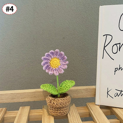 Décor de pot de fleurs au crochet fait main