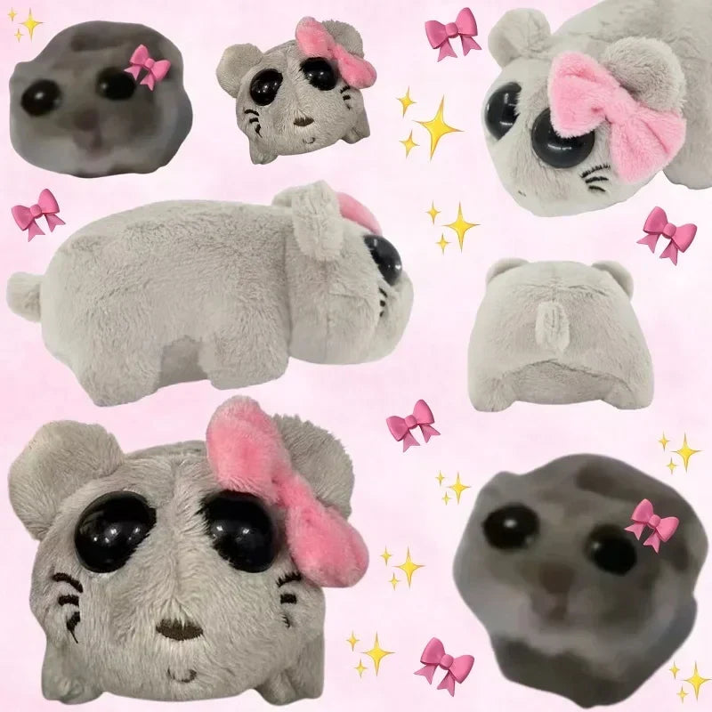 Jouet en peluche hamster triste kawaii avec son - Animal en peluche doux pour enfants, cadeau parfait pour les anniversaires et la Saint-Valentin, décoration câline de 6"